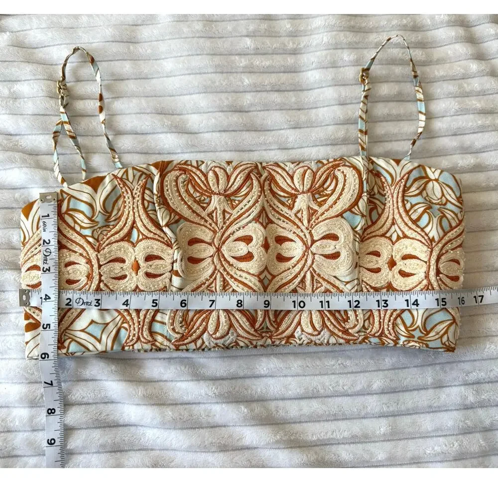 Agua by Agua Bendita NWT Calados Skirt Crop Top Set Large Macadamia Acara - Picture 9 of 16